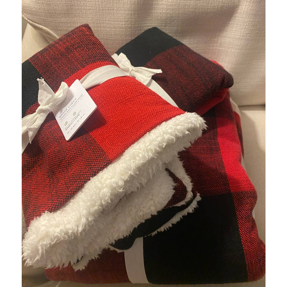 Pottery Barn Bryce Buffalo Check Red/black Bed Set + 4 Euro Pillow Shams KING - Picture 6 of 8